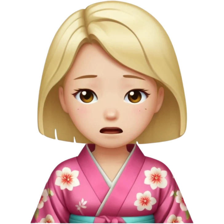 👧🏼👘😭 k emoji