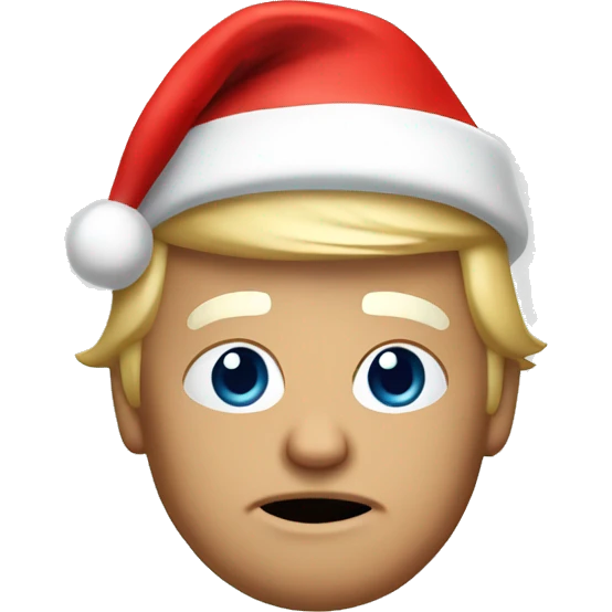 Donald trump in a Santa hat emoji
