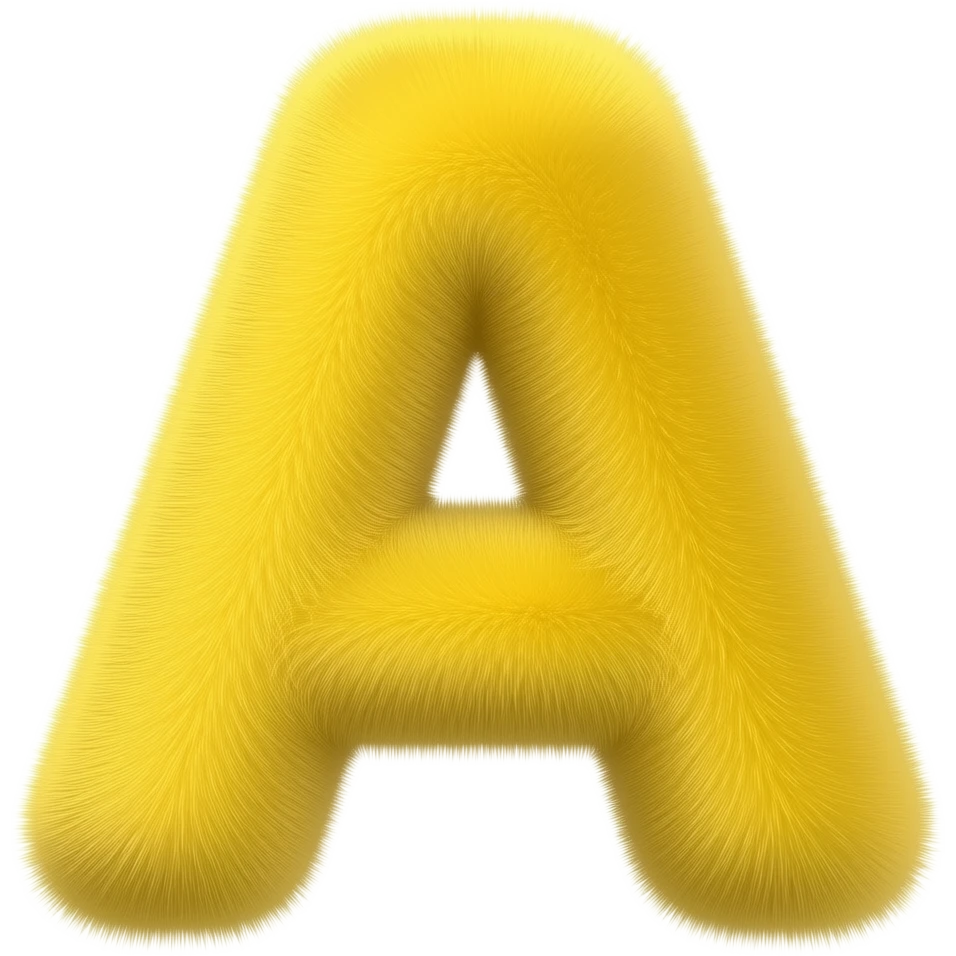 fuzzy yellow single letter emoji