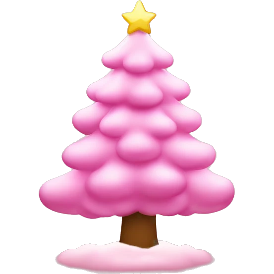 Kerstboom met licht roze kerstballen zonder gezicht emoji