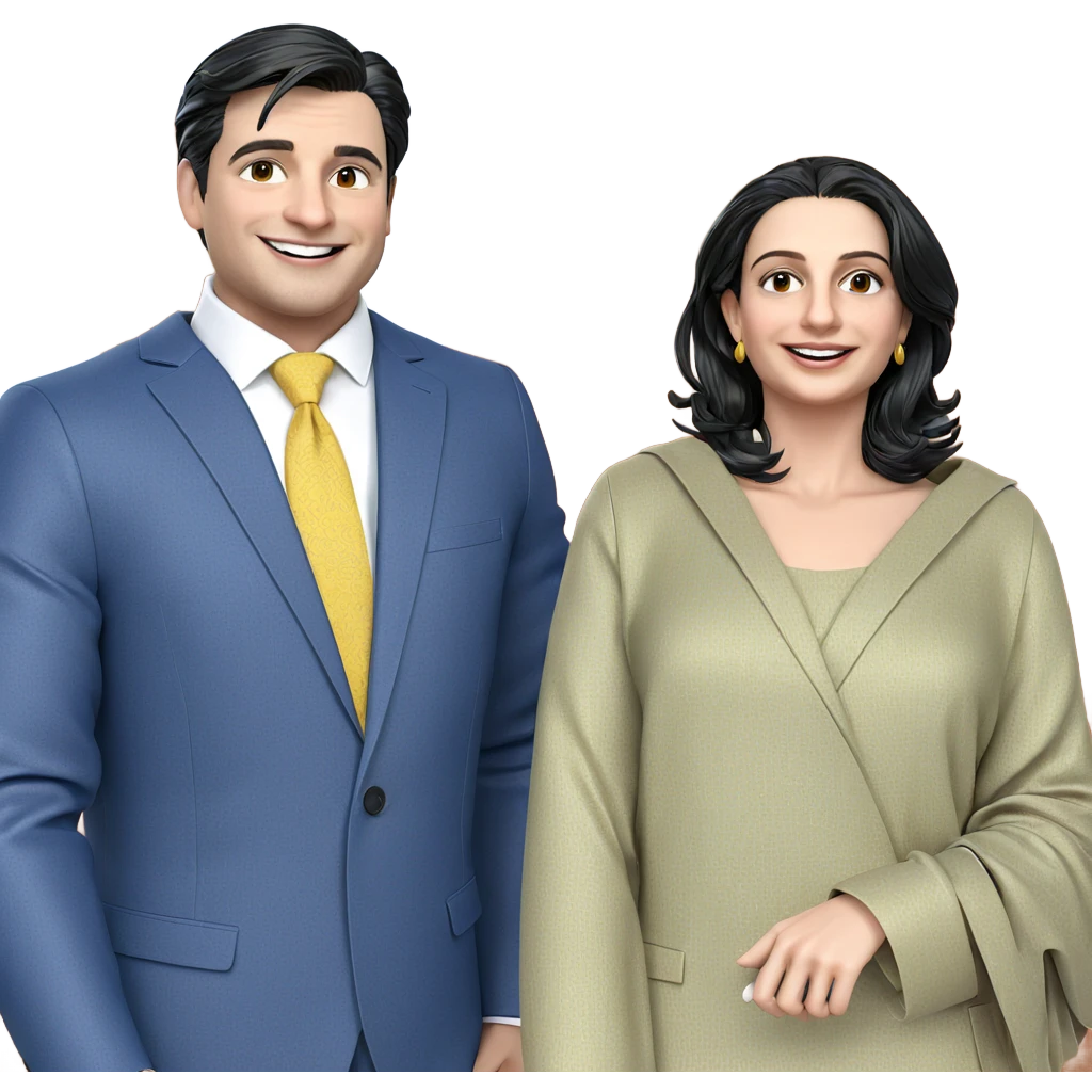 formal smiles and stylish attire emoji
