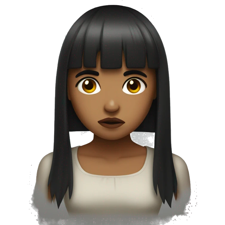 Irritated girl with black bangs emoji