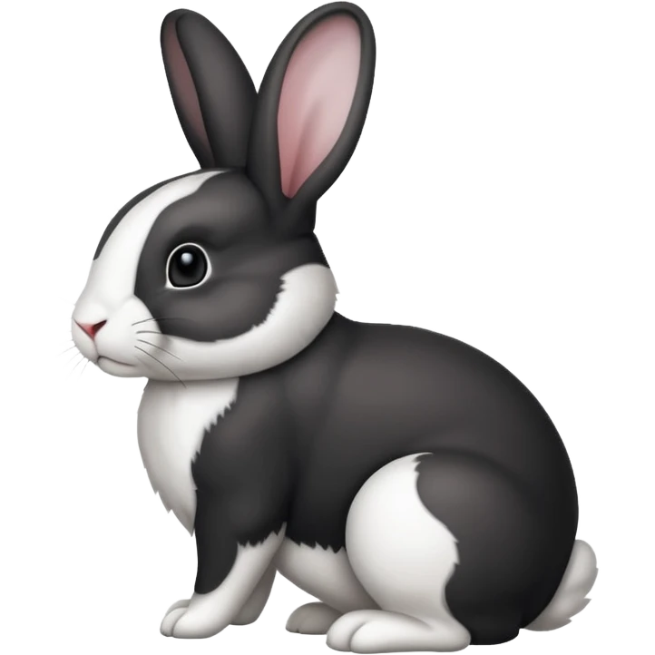 black and white dutch rabbit cute (ios7 style) emoji