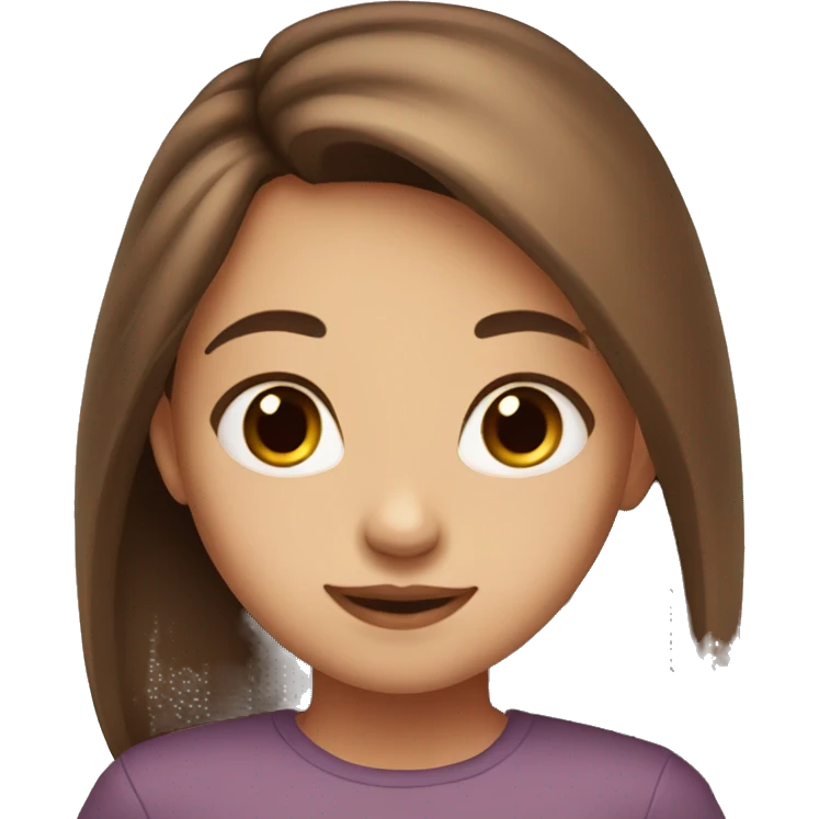 girl with brown eyes brown long hair cute beautiful emoji