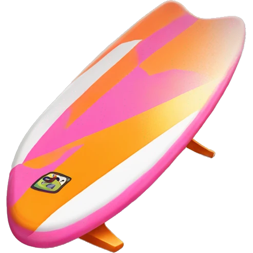 Pink and orange surf board emoji