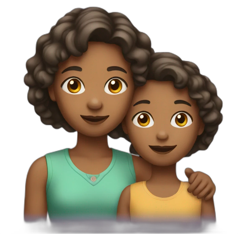 a girl with 2 children emoji