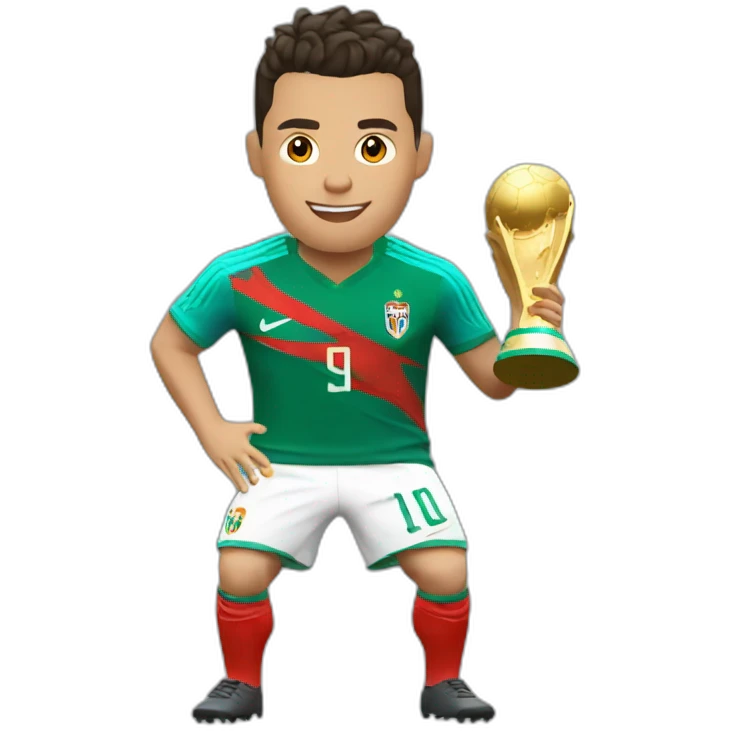 cristiano ronaldo con la copa del mundo emoji
