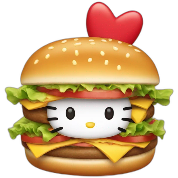 hello kitty hamburger emoji