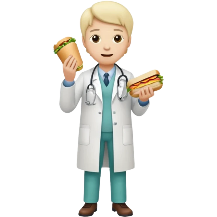 Doctor eating full body emoji