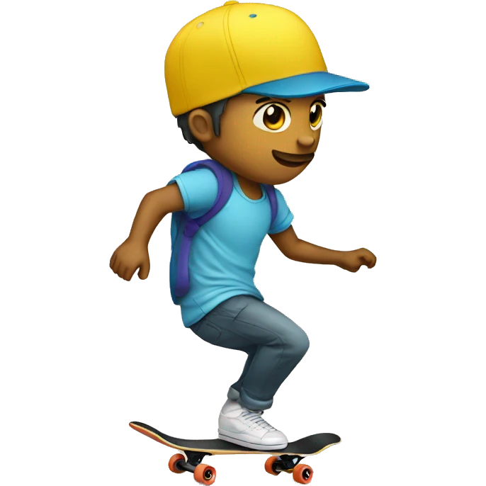 Skateboarding con gorra amarilla emoji