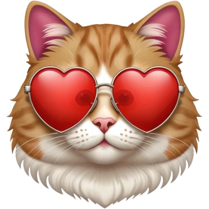 Cat wearing heart-shaped sunglasses emoji