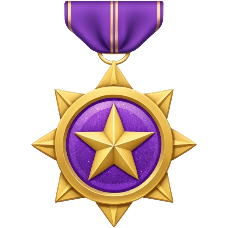 Purple Glitter military medal emoji