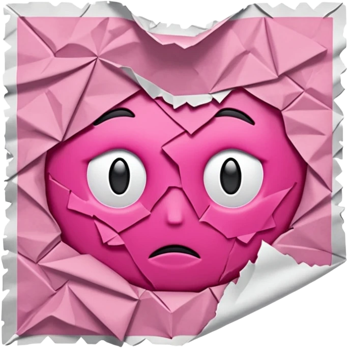 mac os mixed papers skeuomorphic pink emoji