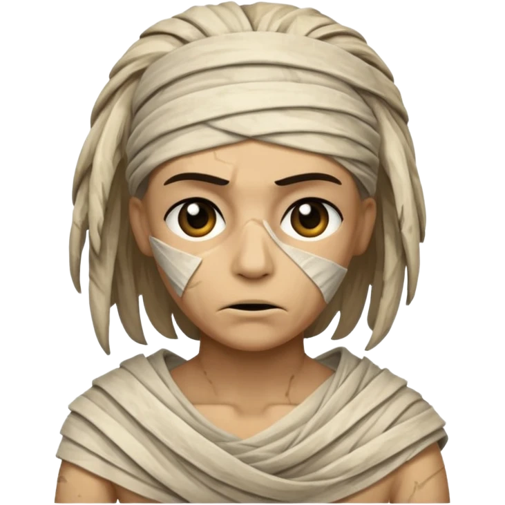 mummy disheveled hair  emoji