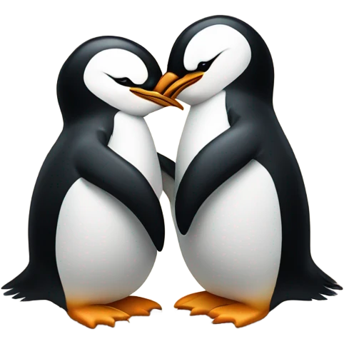 Penguin in love emoji
