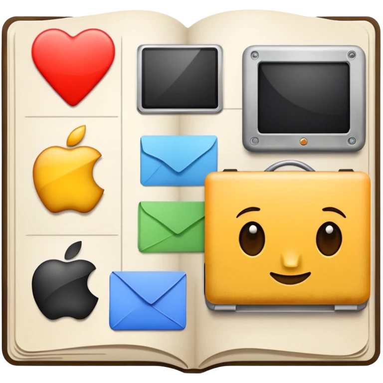 mac os mixed papers, wall paints, videos skeuomorphic emoji