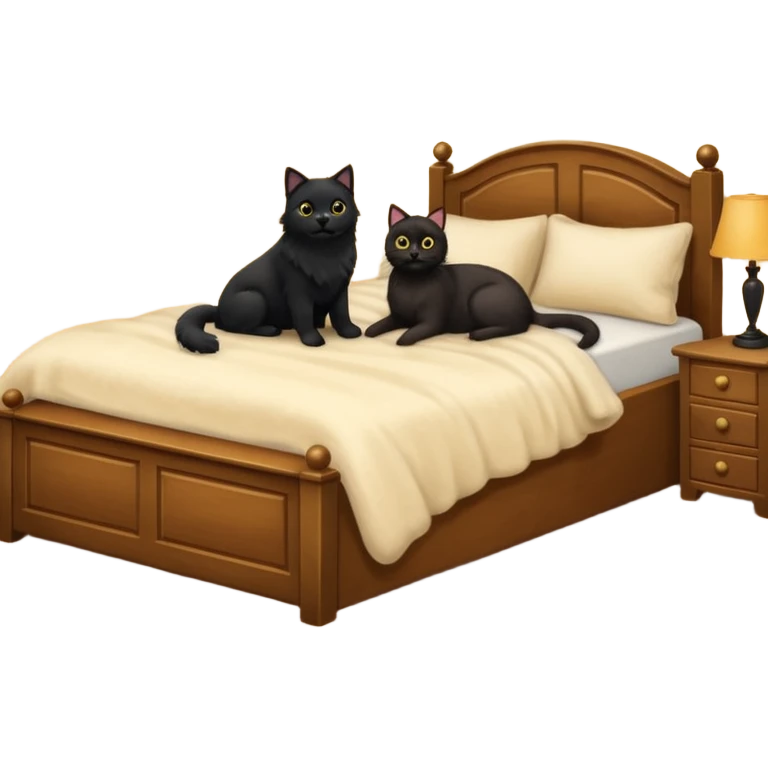 1 golden retriever and 1 black cat in a bedroom emoji