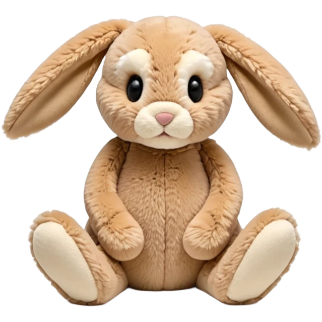 jellycat bashful bunny plush toy in beige, sitting pose, floppy ears, neutral background emoji