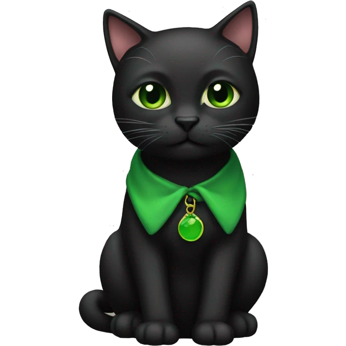 Black cat green yes emoji
