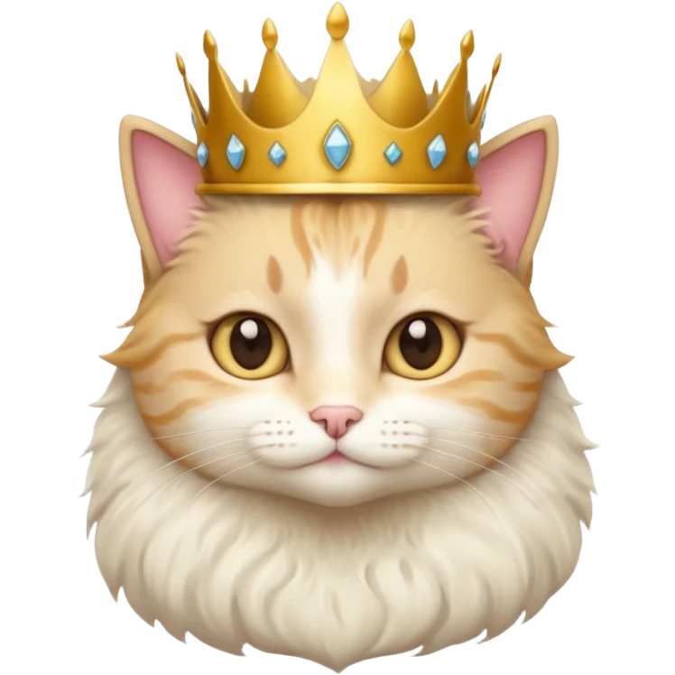 princess cat, cute, wearing a crown emoji