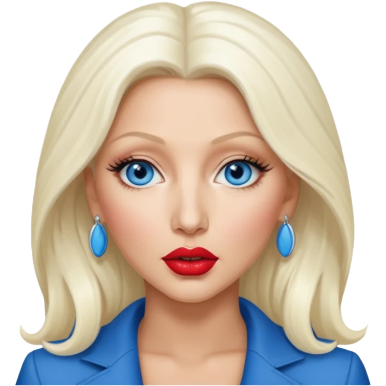 Christina Aguilera with blue eyes, long  platinum blonde hair emoji