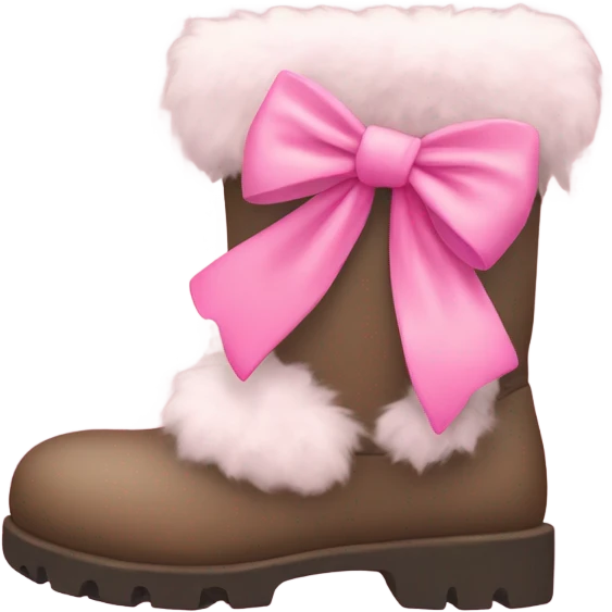 fur boots with pink bow emoji