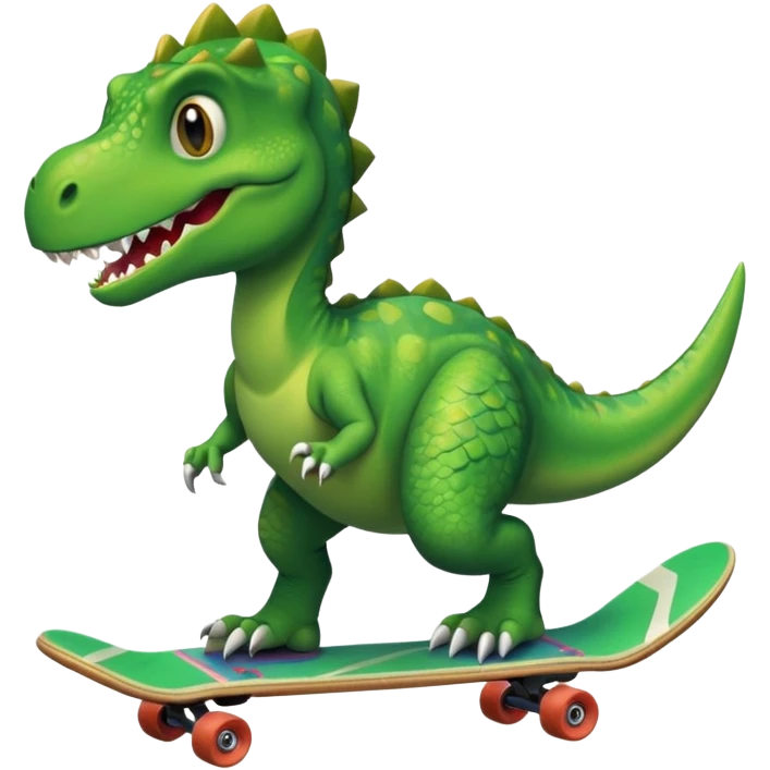 Dinosaur on a skateboard emoji