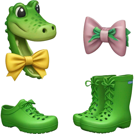 crocs and bow emoji