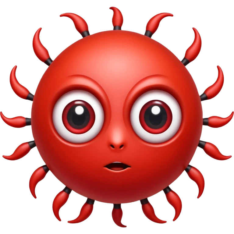 cute red virus with big eyes emoji