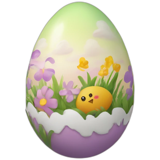 Easter egg with scene inside emoji