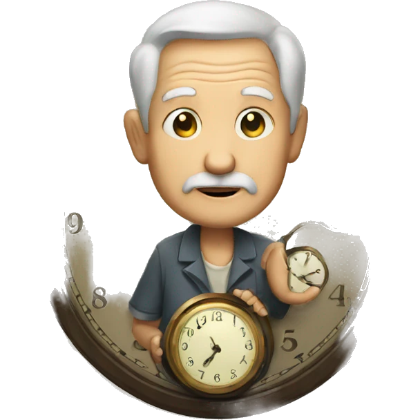OLD MAN HOLDING CLOCK emoji
