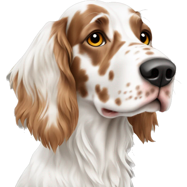 White and Brown english setter  emoji