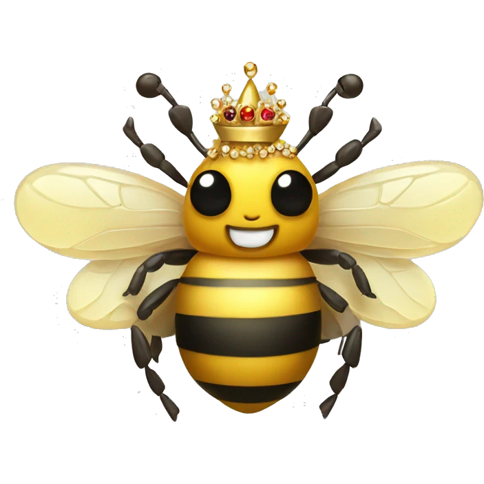 Pretty bee with jeweled crown emoji