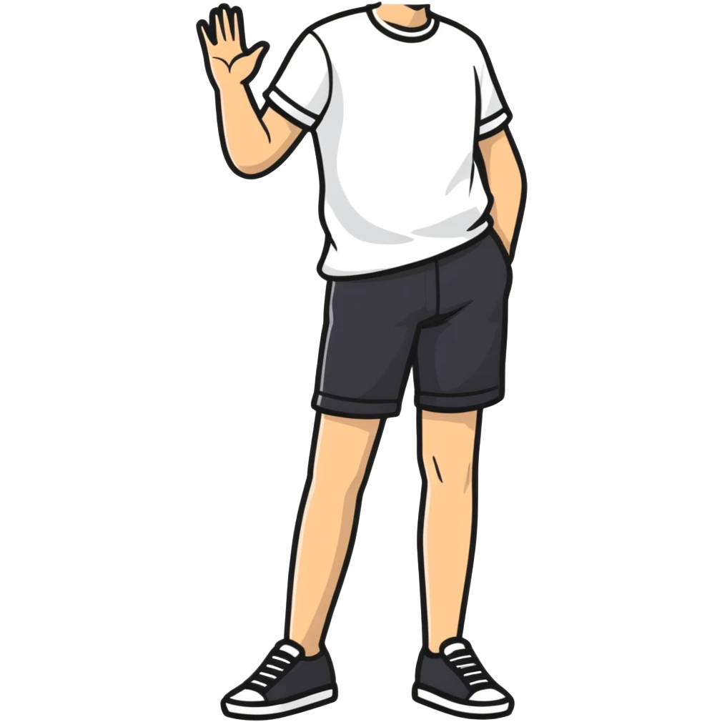 person wearing short black pants emoji