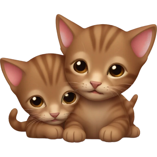 small brown kittens snuggeling emoji