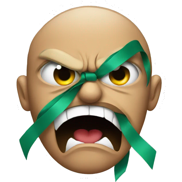 angry face with ribbon emoji