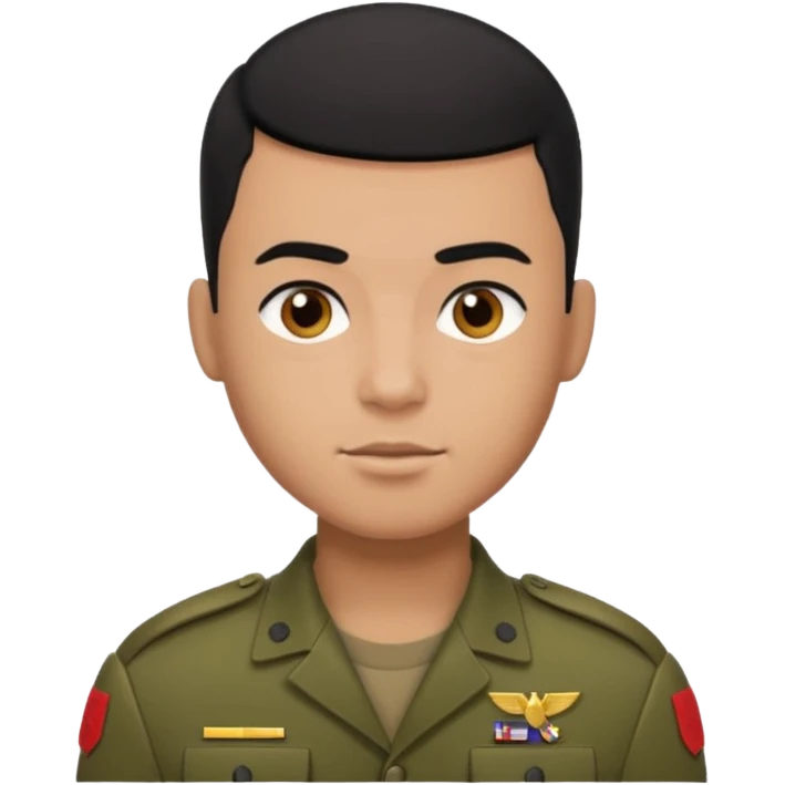 male soldier black hair style emoji