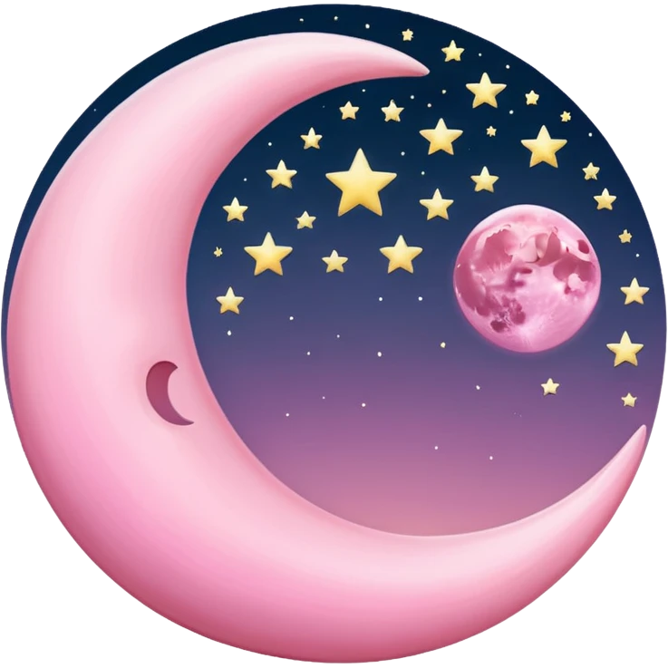 Pink crescent moon emoji