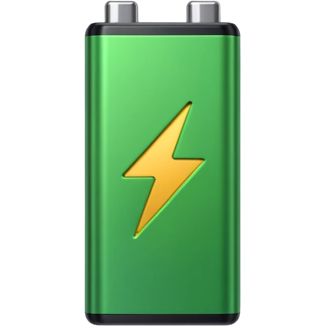 bateria carada al 100% para un video de tecnologia  con linea verdes emoji