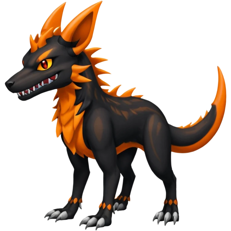 4-legged digitigrade landhai-gremz-wickerbeast-vernid-sergal-sharpedo-houndoom-hybrid-fusion-creature, full body emoji