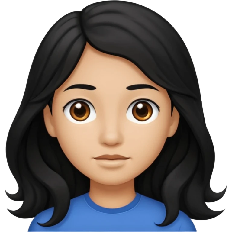 Long black hair little wave black eyes brown but not that much brown skin  emoji