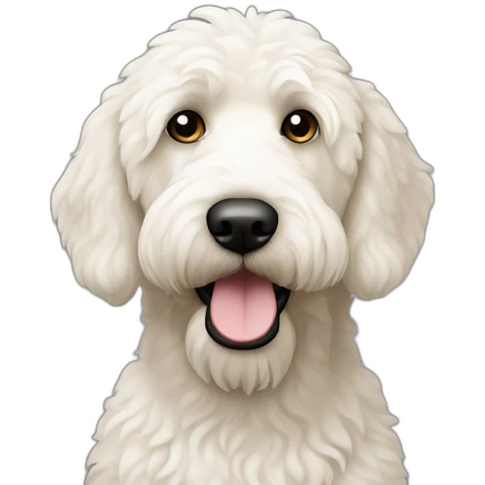 white-labradoodle-with-black-patch-around-left-eye emoji