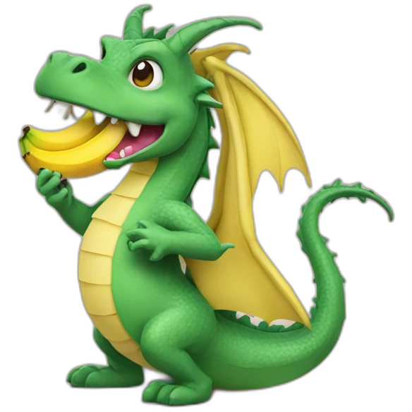 a dragon eating a banana emoji