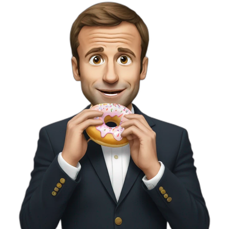 macron eating donut emoji