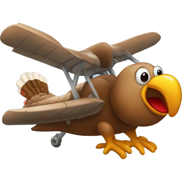 Turkey riding plane  emoji