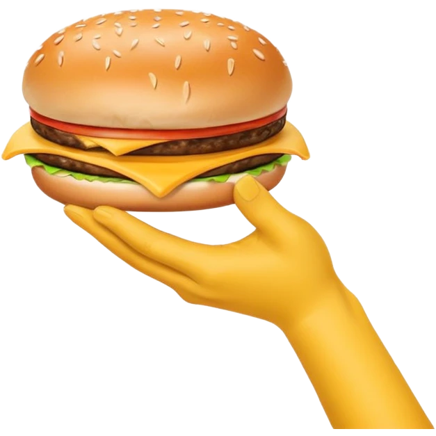 Yellow hand looking like holding burger but without the burger emoji