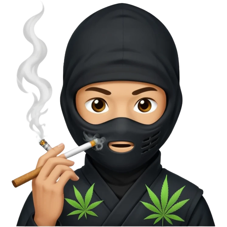 A ninja smoking marijuana. emoji