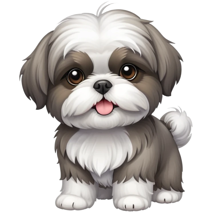 grey and white shih tzu dog emoji