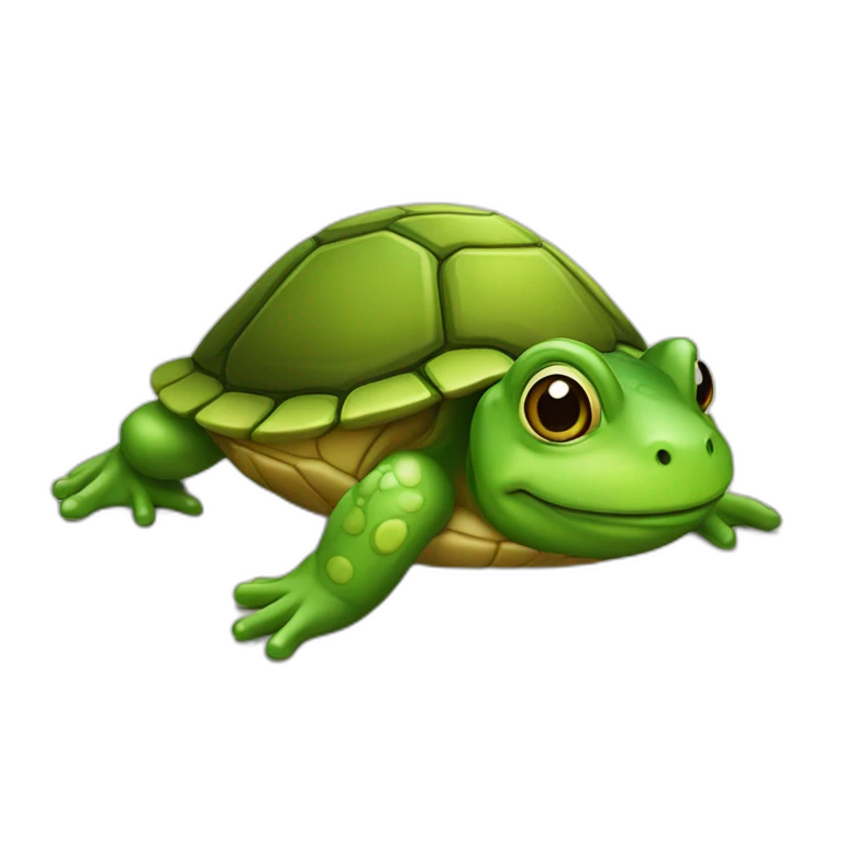 Grenouille sur une tortue emoji