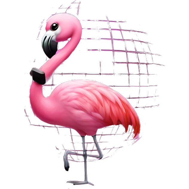Flamingo disco ball emoji
